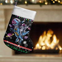 Astronauts Ride A T Rex In Space With The Planet Christmas Stocking Xmas Holiday Patterns - Wonder Print Shop