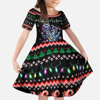 Astronauts Ride A T Rex In Space With The Planet Christmas Family Matching Mermaid Dress and Hawaiian Shirt Xmas Holiday Patterns - Wonder Print Shop