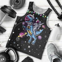 Astronauts Ride A T Rex In Space With The Planet Christmas Men Tank Top Xmas Holiday Patterns - Wonder Print Shop