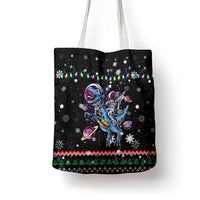 Astronauts Ride A T Rex In Space With The Planet Christmas Tote Bag Xmas Holiday Patterns - Wonder Print Shop