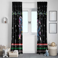 Astronauts Ride A T Rex In Space With The Planet Christmas Window Curtain Xmas Holiday Patterns - Wonder Print Shop