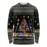 Autism Pine Christmas Long Sleeve Shirt Xmas Holiday Patterns - Wonder Print Shop