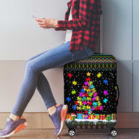 Autism Pine Christmas Luggage Cover Xmas Holiday Patterns - Wonder Print Shop