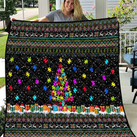 Autism Pine Christmas Quilt Xmas Holiday Patterns - Wonder Print Shop