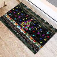 Autism Pine Christmas Rubber Doormat Xmas Holiday Patterns - Wonder Print Shop