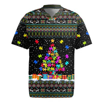 Autism Pine Christmas Rugby Jersey Xmas Holiday Patterns - Wonder Print Shop