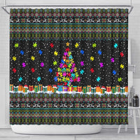 Autism Pine Christmas Shower Curtain Xmas Holiday Patterns - Wonder Print Shop