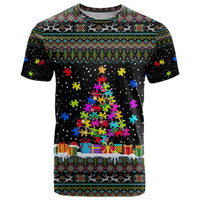 Autism Pine Christmas T Shirt Xmas Holiday Patterns - Wonder Print Shop