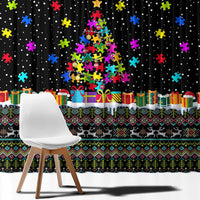 Autism Pine Christmas Window Curtain Xmas Holiday Patterns - Wonder Print Shop