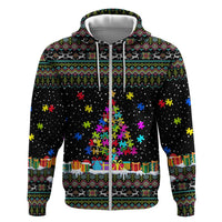 Autism Pine Christmas Zip Hoodie Xmas Holiday Patterns - Wonder Print Shop