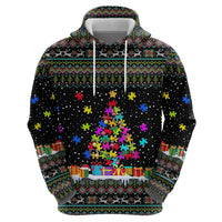 Autism Pine Christmas Zip Hoodie Xmas Holiday Patterns - Wonder Print Shop