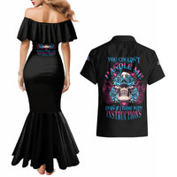 You Couldn't Handle Me Triangle Skull Couples Matching Mermaid Dress and Hawaiian Shirt - Wonder Print Shop