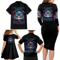 You Couldn't Handle Me Triangle Skull Family Matching Long Sleeve Bodycon Dress and Hawaiian Shirt - Wonder Print Shop
