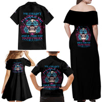 You Couldn't Handle Me Triangle Skull Family Matching Off Shoulder Maxi Dress and Hawaiian Shirt - Wonder Print Shop