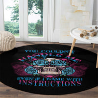 you-couldnt-handle-me-triangle-skull-round-carpet