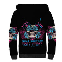 You Couldn't Handle Me Triangle Skull Sherpa Hoodie - Wonder Print Shop
