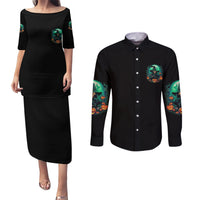 Hocus Pocus Halloween Couples Matching Puletasi Dress and Long Sleeve Button Shirt - Wonder Print Shop