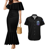 Hello Darkness My Old Friend Witch Halloween Couples Matching Mermaid Dress and Hawaiian Shirt - Wonder Print Shop