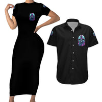 Hello Darkness My Old Friend Witch Halloween Couples Matching Short Sleeve Bodycon Dress and Hawaiian Shirt - Wonder Print Shop