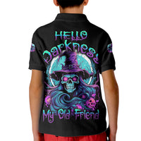 Hello Darkness My Old Friend Witch Halloween Kid Polo Shirt - Wonder Print Shop