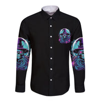 Hello Darkness My Old Friend Witch Halloween Long Sleeve Button Shirt - Wonder Print Shop