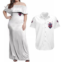 The Good Girl In Me Halloween Witch Couples Matching Off Shoulder Maxi Dress and Hawaiian Shirt - Wonder Print Shop