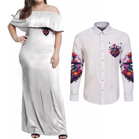 The Good Girl In Me Halloween Witch Couples Matching Off Shoulder Maxi Dress and Long Sleeve Button Shirt - Wonder Print Shop