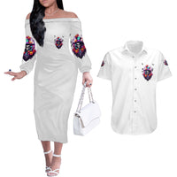 The Good Girl In Me Halloween Witch Couples Matching Off The Shoulder Long Sleeve Dress and Hawaiian Shirt - Wonder Print Shop