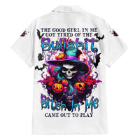 The Good Girl In Me Halloween Witch Family Matching Off Shoulder Long Sleeve Dress and Hawaiian Shirt - Wonder Print Shop