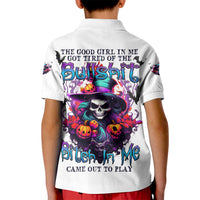 The Good Girl In Me Halloween Witch Kid Polo Shirt - Wonder Print Shop