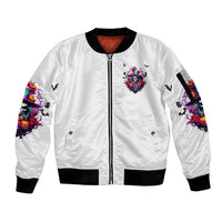 The Good Girl In Me Halloween Witch Sleeve Zip Bomber Jacket - Wonder Print Shop