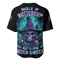 Buckle Up Buttercup Skull Witch Halloween Baseball Jersey - Wonder Print Shop