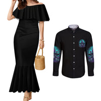buckle-up-buttercup-skull-witch-halloween-couples-matching-mermaid-dress-and-long-sleeve-button-shirt