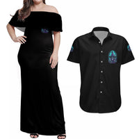 Buckle Up Buttercup Skull Witch Halloween Couples Matching Off Shoulder Maxi Dress and Hawaiian Shirt - Wonder Print Shop