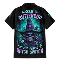 Buckle Up Buttercup Skull Witch Halloween Family Matching Mermaid Dress and Hawaiian Shirt - Wonder Print Shop