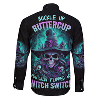 Buckle Up Buttercup Skull Witch Halloween Family Matching Summer Maxi Dress and Hawaiian Shirt - Wonder Print Shop