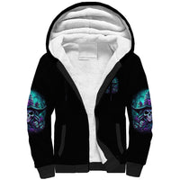 Buckle Up Buttercup Skull Witch Halloween Sherpa Hoodie - Wonder Print Shop