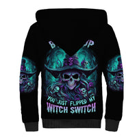 Buckle Up Buttercup Skull Witch Halloween Sherpa Hoodie - Wonder Print Shop