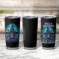Buckle Up Buttercup Skull Witch Halloween Tumbler Cup - Wonder Print Shop