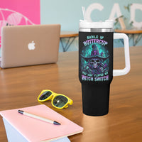Buckle Up Buttercup Skull Witch Halloween Tumbler With Handle - Wonder Print Shop