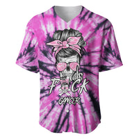 Fcks Cancer Skull Tie Dye Baseball Jersey - Wonder Print Shop