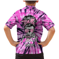 Fcks Cancer Skull Tie Dye Family Matching Mermaid Dress and Hawaiian Shirt - Wonder Print Shop