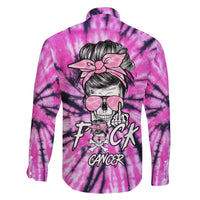 Fcks Cancer Skull Tie Dye Family Matching Mermaid Dress and Hawaiian Shirt - Wonder Print Shop