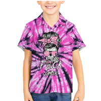 Fcks Cancer Skull Tie Dye Family Matching Mermaid Dress and Hawaiian Shirt - Wonder Print Shop