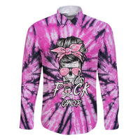 Fcks Cancer Skull Tie Dye Family Matching Short Sleeve Bodycon Dress and Hawaiian Shirt - Wonder Print Shop