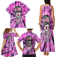 Fcks Cancer Skull Tie Dye Family Matching Tank Maxi Dress and Hawaiian Shirt - Wonder Print Shop