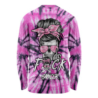 Fcks Cancer Skull Tie Dye Long Sleeve Shirt - Wonder Print Shop