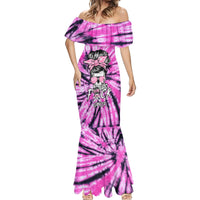 Fcks Cancer Skull Tie Dye Mermaid Dress - Wonder Print Shop