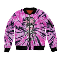 Fcks Cancer Skull Tie Dye Sleeve Zip Bomber Jacket - Wonder Print Shop
