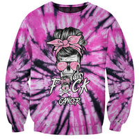 Fcks Cancer Skull Tie Dye Sweatshirt - Wonder Print Shop